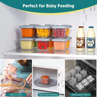 Baby Food Maker, 17 in 1 Baby Food Processor, Food Blender with Baby Food Containers, Grey
