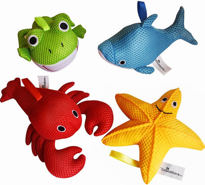 Bath Toys for Toddlers 1-3, Baby Bath Toys with Bonus Mesh Bath Toy Storage Bag with Suctions for Easy Drying, Mold Free Bath Toys, Toddler Bath Toys Ocean Collection
