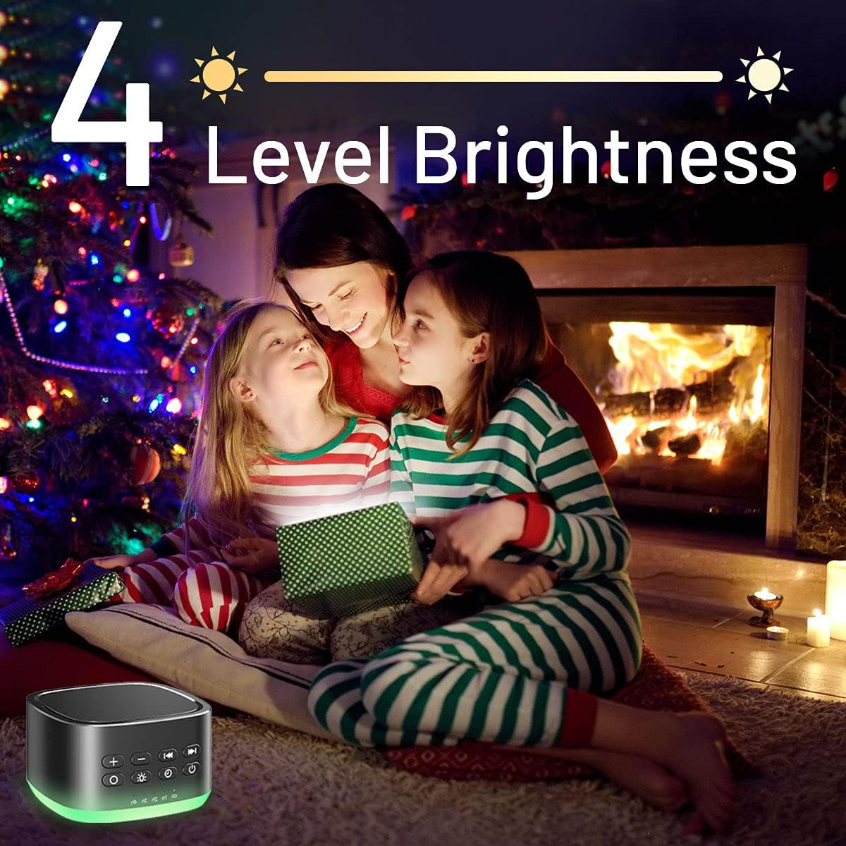 White Noise Machine 10 Colors Lights and 25 Soothing Sounds Sleep Sound Machine with 5 Timers with Memory Feature Portable Sound Machine for Baby Adults. (Black)