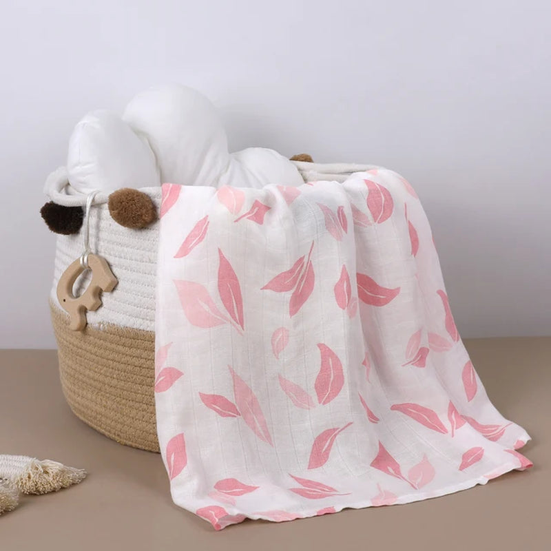 70% Bamboo 30% Cotton Baby Swaddle Newborn Muslin Swaddle Blanket for Girls & Boys Soft Baby Bath Towel Cute Infants Baby Bibs